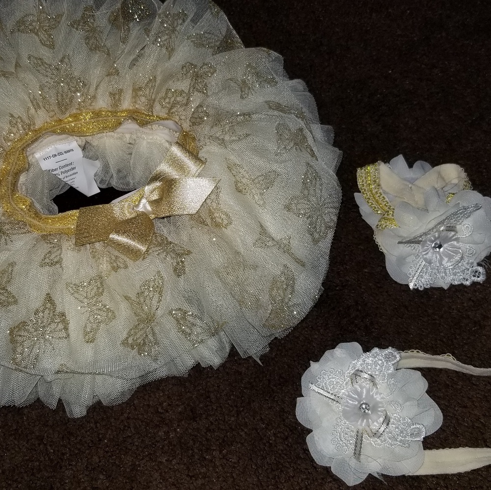 Baby girl tutu sandals and headband
